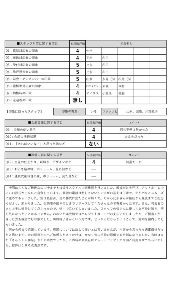 2021.9.26葬儀（うすき会館）2021.10.2聞取り